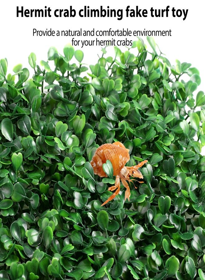 Orchidleaf Hermit Crab Climbing Toy 10x10 Inch Fake Turf Hermit Crab Climbing Wall, Terrarium Climbing Wall Habitat Decor with Plastic Plants for Hermit Crabs, Geckos, Lizards - Image 4